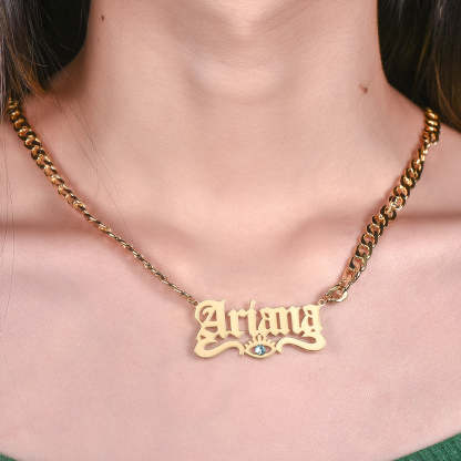 Evil Eye Pendant Personalized Old English Name Necklace-silviax