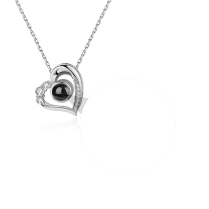 Heart Pendant Color Photo Projection Personalized Necklace with Picture Inside-silviax