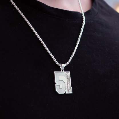Number Pendant with Name Personalized Custom Gold Plated Number Necklace-silviax
