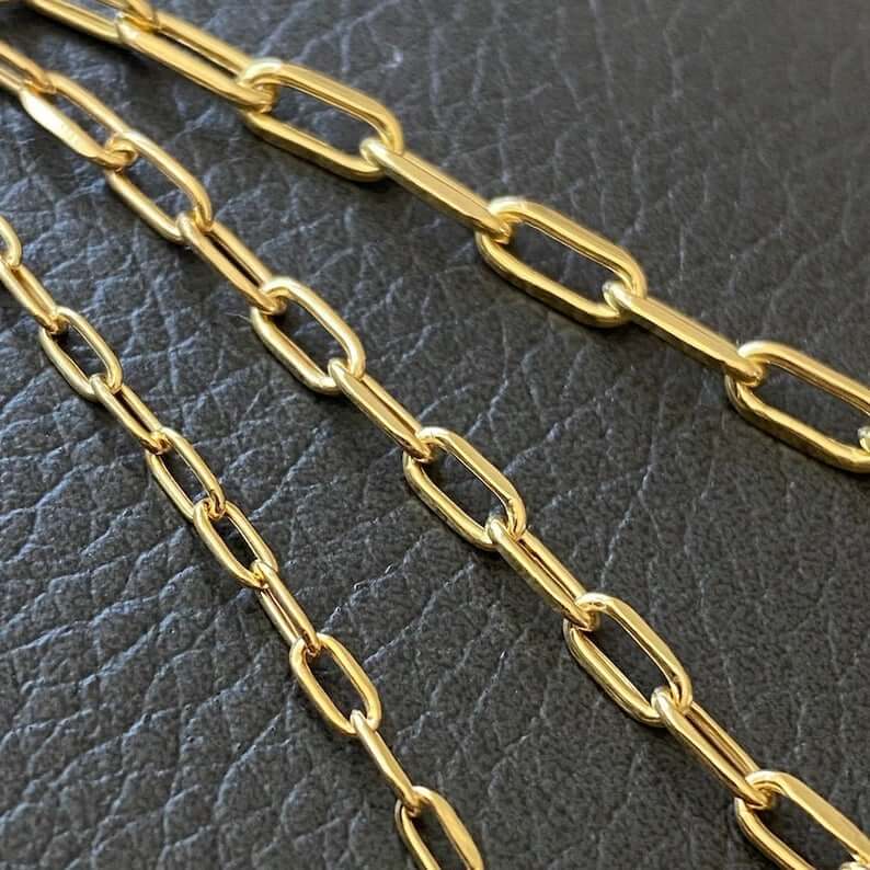 Paperclip Chain 2mm-4mm Gold Plated Necklace-silviax
