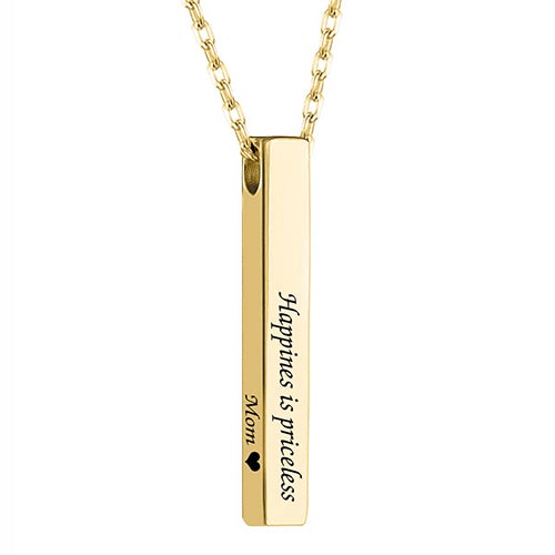 Bar Name Necklace Plated Gold Gift Personalized-silviax