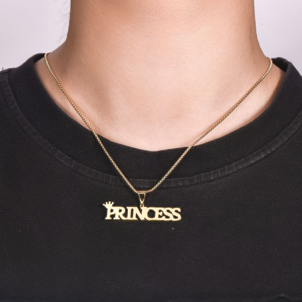 Nameplate Pendant with Crown Personalized Custom Name Necklace-silviax