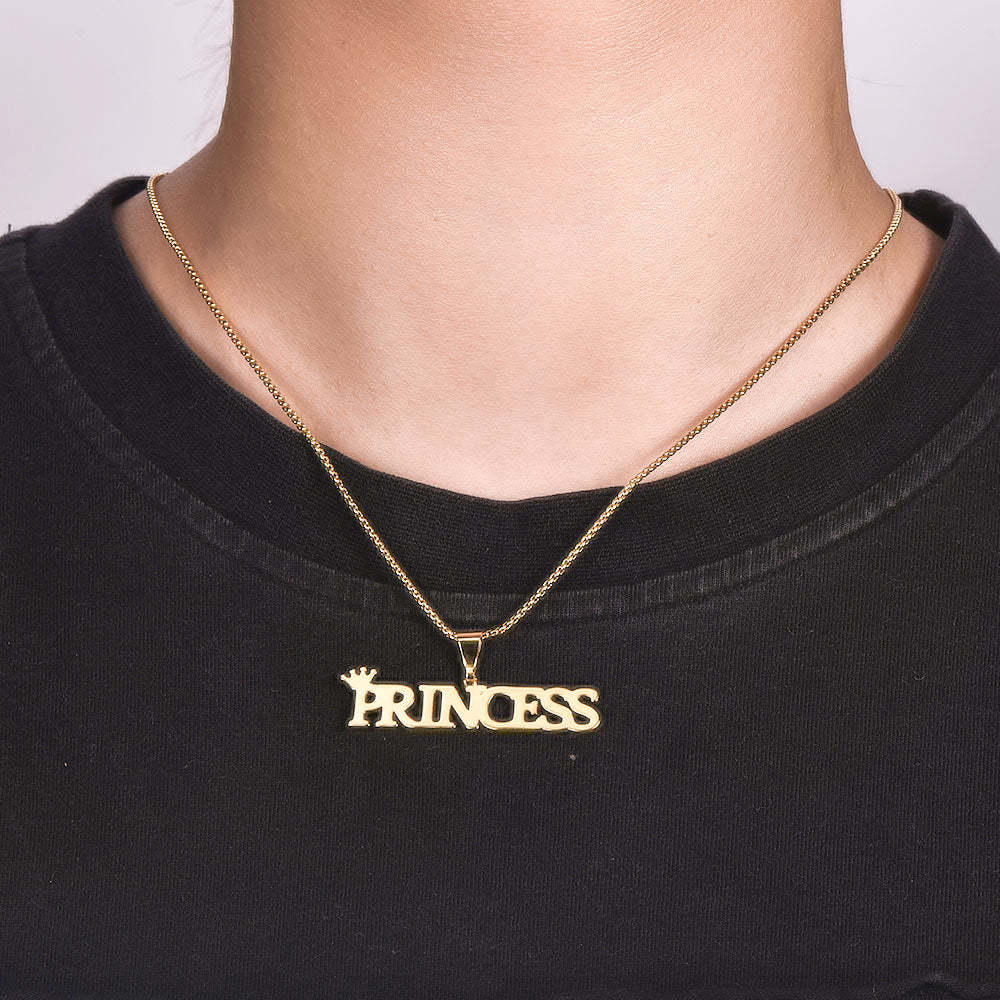 Nameplate Pendant with Crown Personalized Custom Name Necklace-silviax
