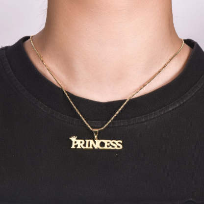 Nameplate Pendant with Crown Personalized Custom Name Necklace-silviax