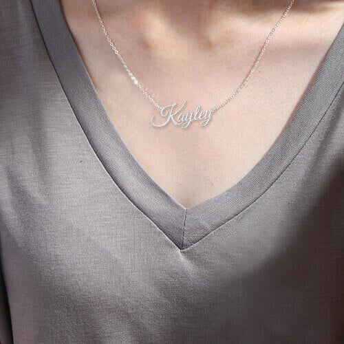 Personalized Custom Nameplate Pendant Gold Plated Name Necklace Jewelry Special Gift Women Girl Mom-silviax