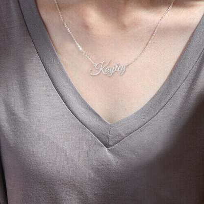 Personalized Custom Nameplate Pendant Gold Plated Name Necklace Jewelry Special Gift Women Girl Mom-silviax