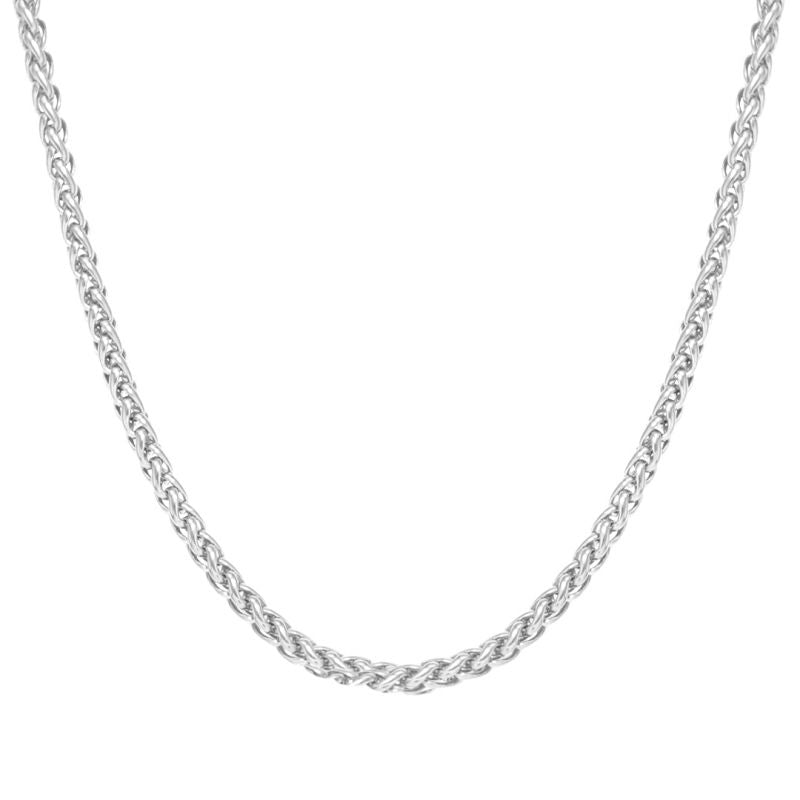 3mm/5mm Franco Chain White Gold Plated Necklace-silviax