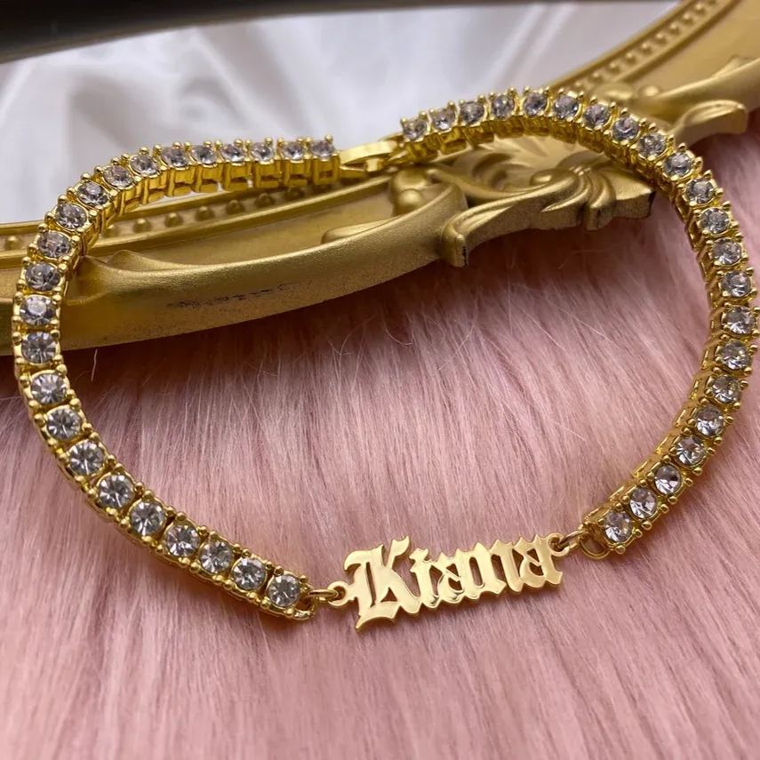 Tennis Chain Personalized Custom Name Anklet -silviax