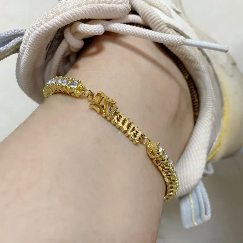 Tennis Chain Personalized Custom Name Anklet -silviax