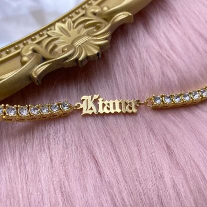 Tennis Chain Personalized Custom Name Anklet -silviax