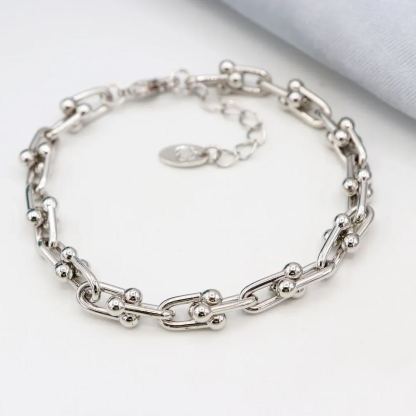 Link Chain U Type Fashion Gold Plated Bracelets-silviax