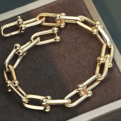 Link Chain U Type Fashion Gold Plated Bracelets-silviax