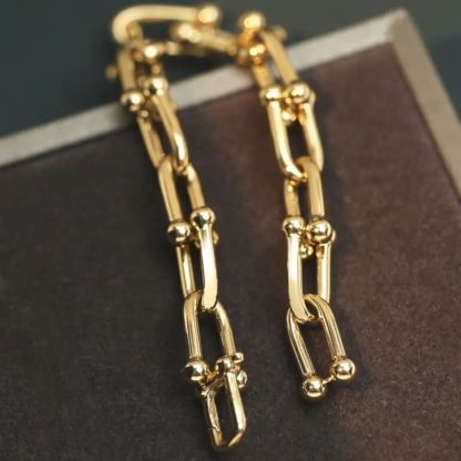 Link Chain U Type Fashion Gold Plated Bracelets-silviax
