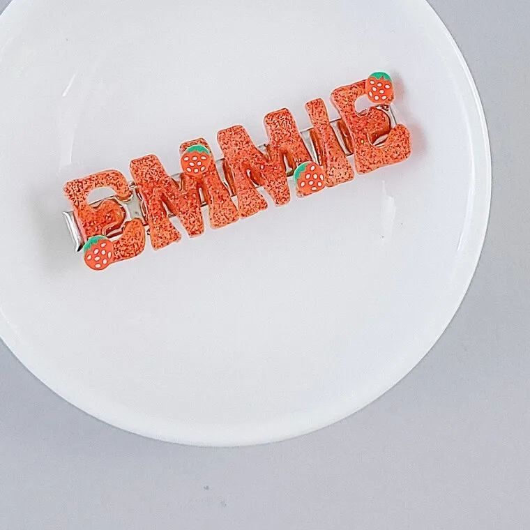 Summer Cute Strawberry Personalized Hair Clip Name Barrette