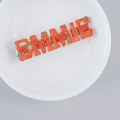 Summer Cute Strawberry Personalized Hair Clip Name Barrette 