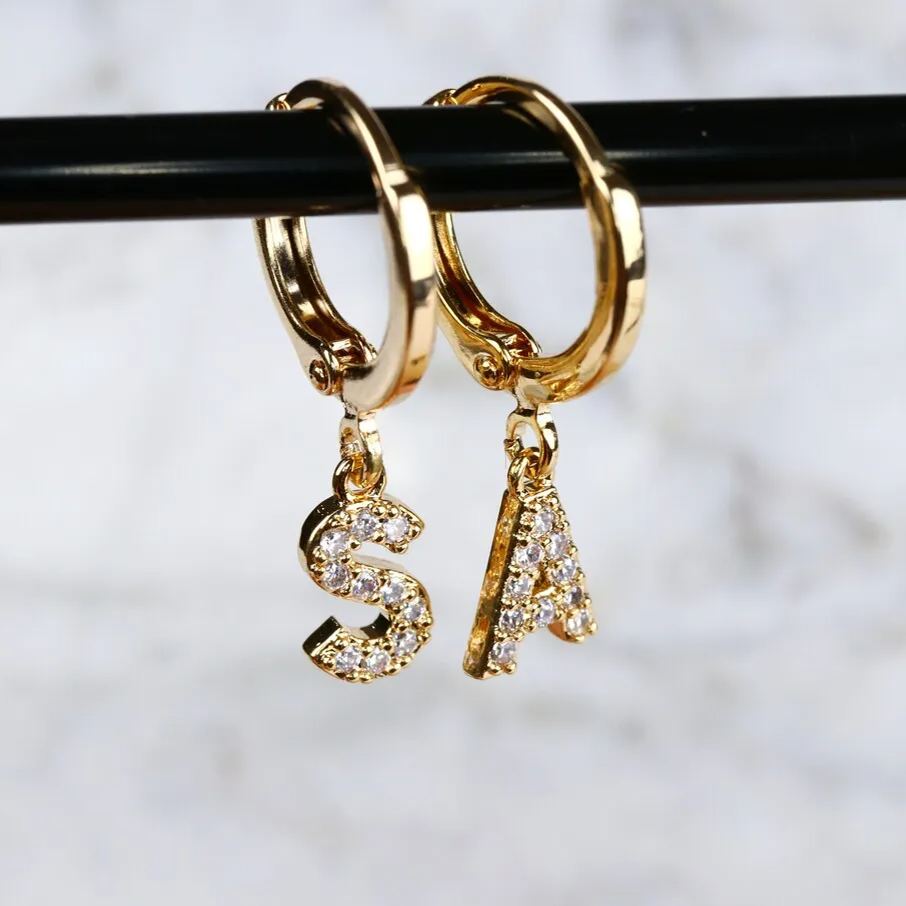 Initial Letter Earrings Nameplate Personalized Custom Name Earrings