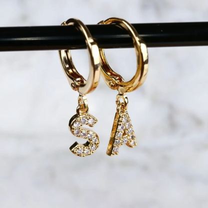 Initial Letter Earrings Nameplate Personalized Custom Name Earrings