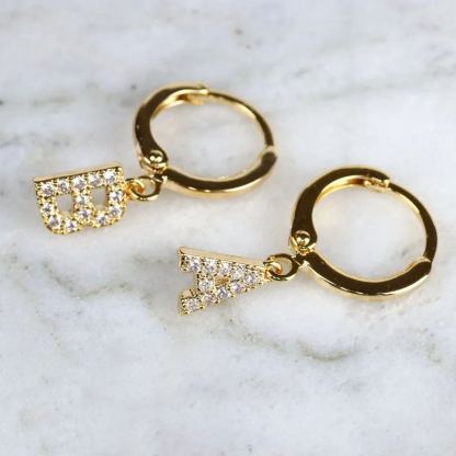 Initial Letter Earrings Nameplate Personalized Custom Name Earrings