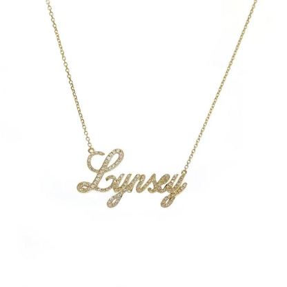 [Copy]Zircon Heart Cuban Chain Personalized Custom Name Necklace