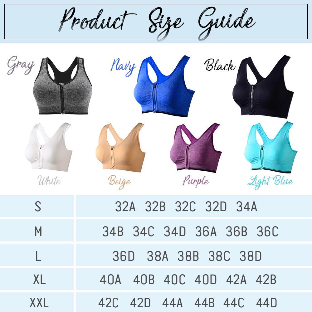 FitMe Breathable Zip Front Sports Bra