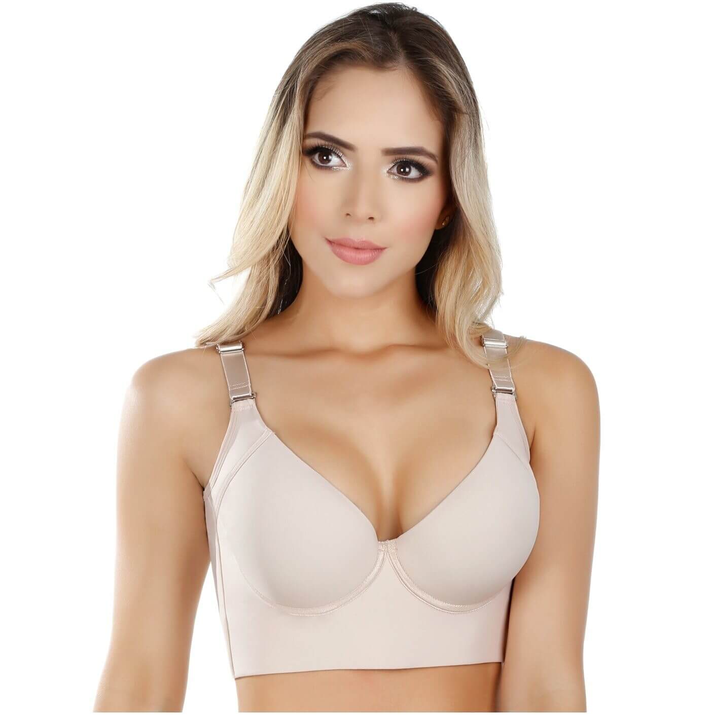 Push Up Bra Hides Side and Back Fat Deep Cup Extra Firm High Compression