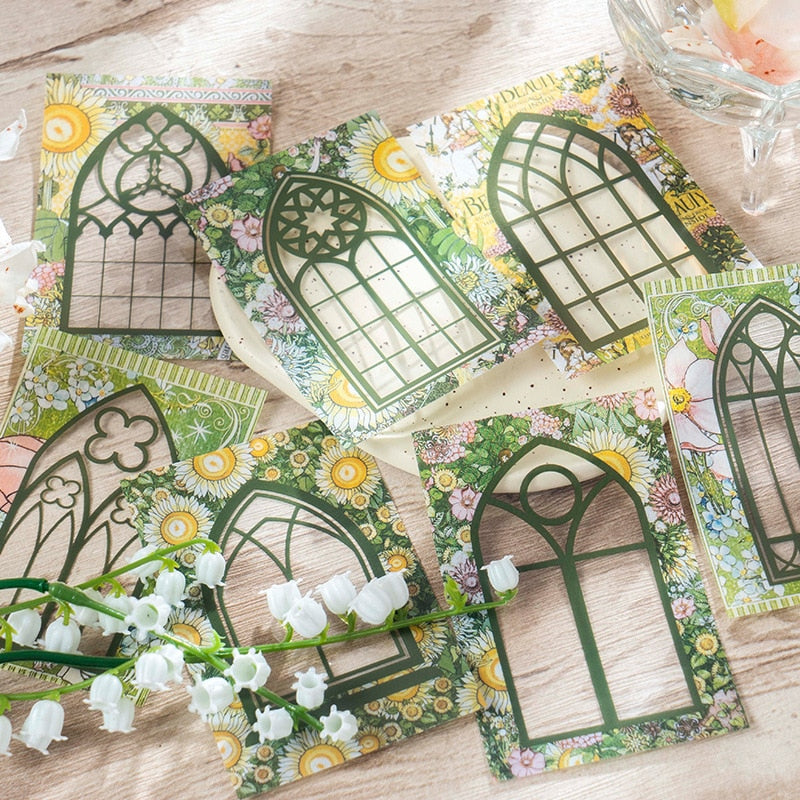 Vintage Style Window Sill Garden Series Kraft Material Paper