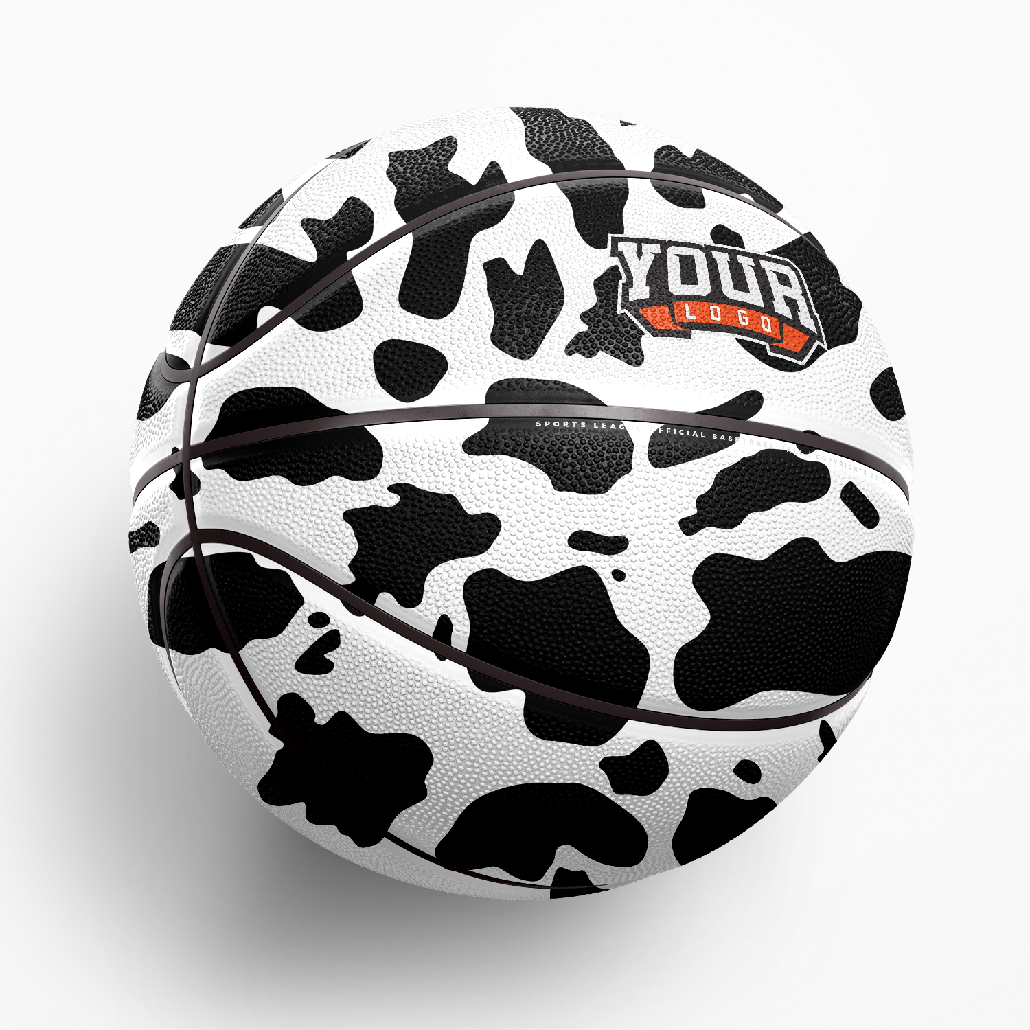 Cow Animal Print Game Basketballs with Custom Logo