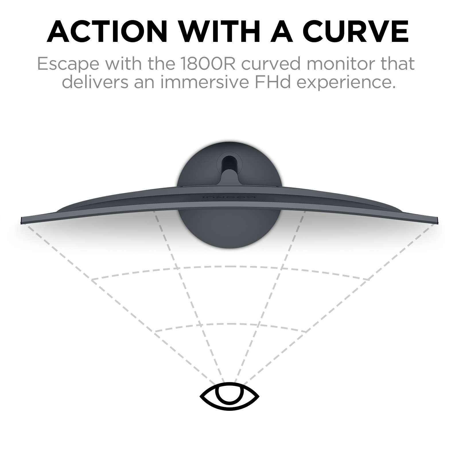 KOORUI 24-Inch Curved Computer Monitor- Full HD 1080P 60Hz Gaming Monitor 1800R LED Monitor HDMI VGA, Tilt Adjustment, Eye Care, Black 24N5C-Koorui