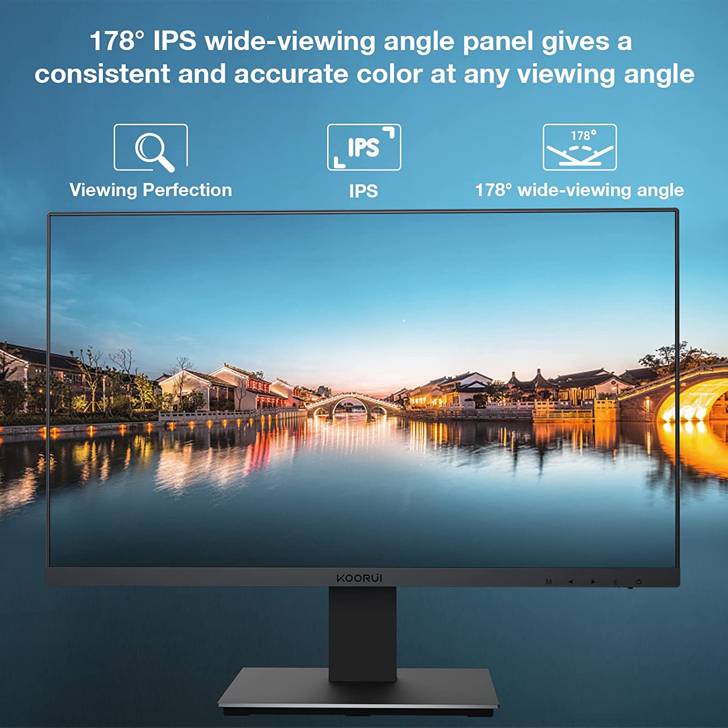 KOORUI 27 inch IPS High-Performance 75Hz 5ms 99% sRGB Office Monitor,Full HD(1920 x 1080p) 3-Side Borderless Computer Monitor,VGA/HDMI Port, Visioncare Blue light filter Non-flash screen-Koorui