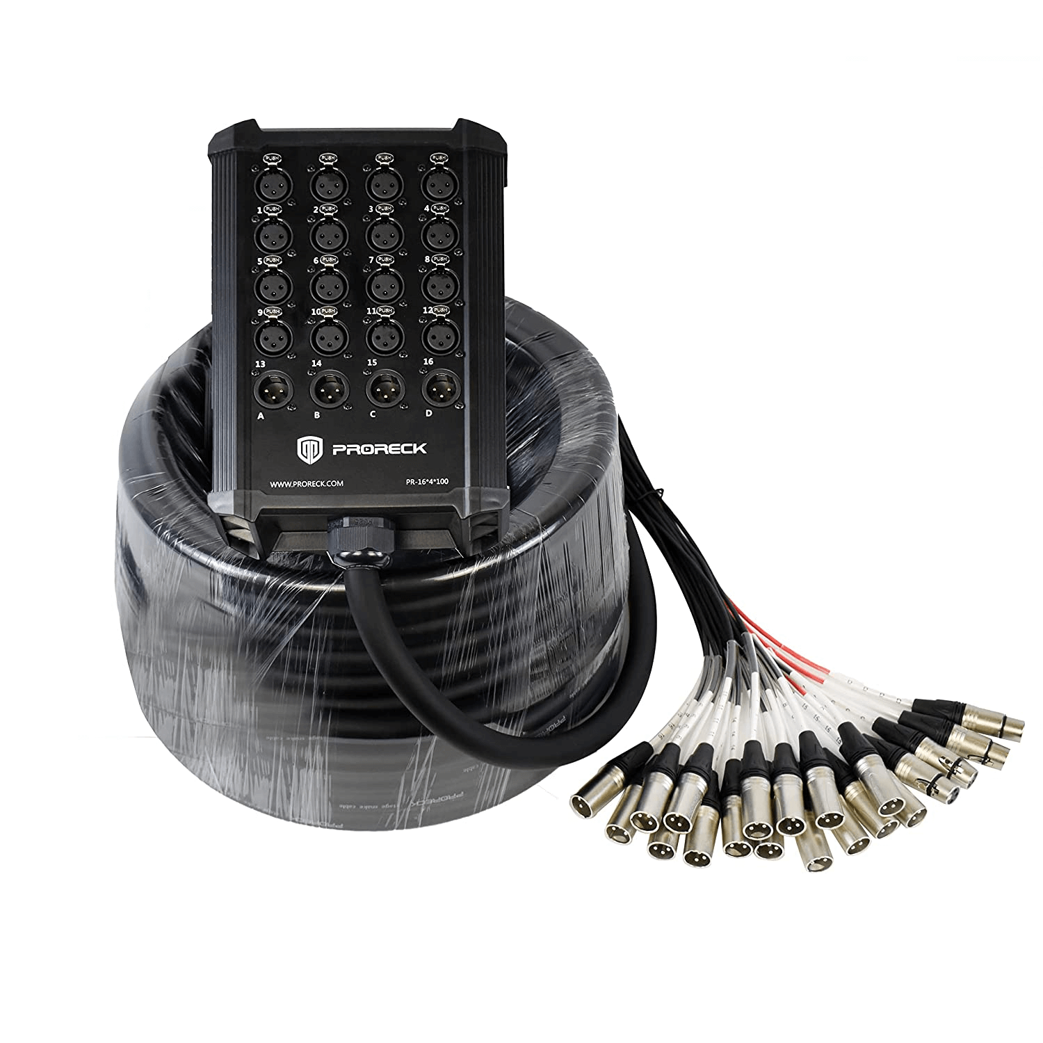 PRORECK 8-Channel Low Profile XLR Send Circuit Board Snake Cables, XLR Splitter Cable for Live, Recording, Stage, Studio, 50 Feet Long