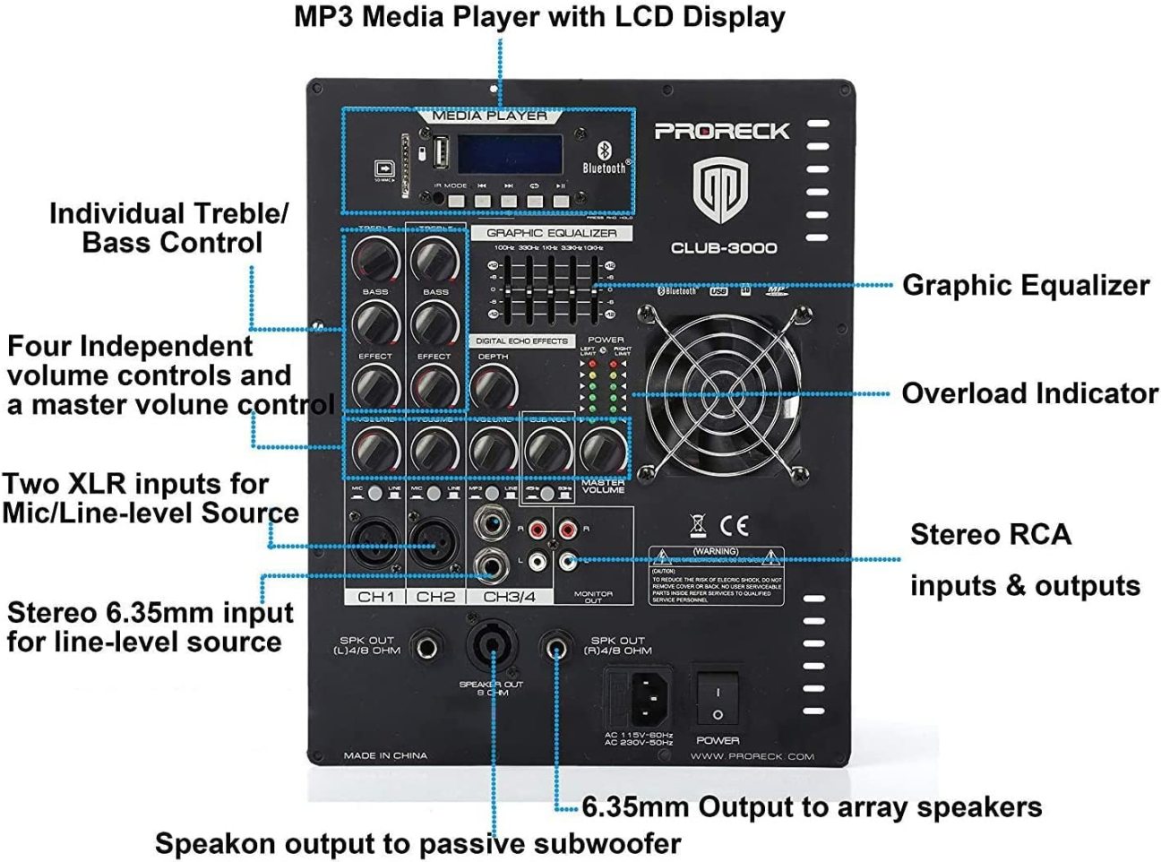 Proreck CLUB3000 PA System Subwoofer PA Speaker Proreck Audio