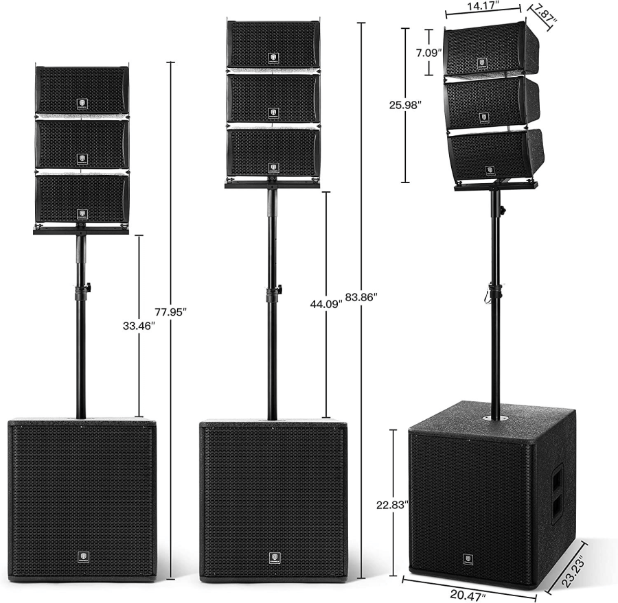 Proreck CLUB8000 3000W Powered PA System 18'Subwoofers
