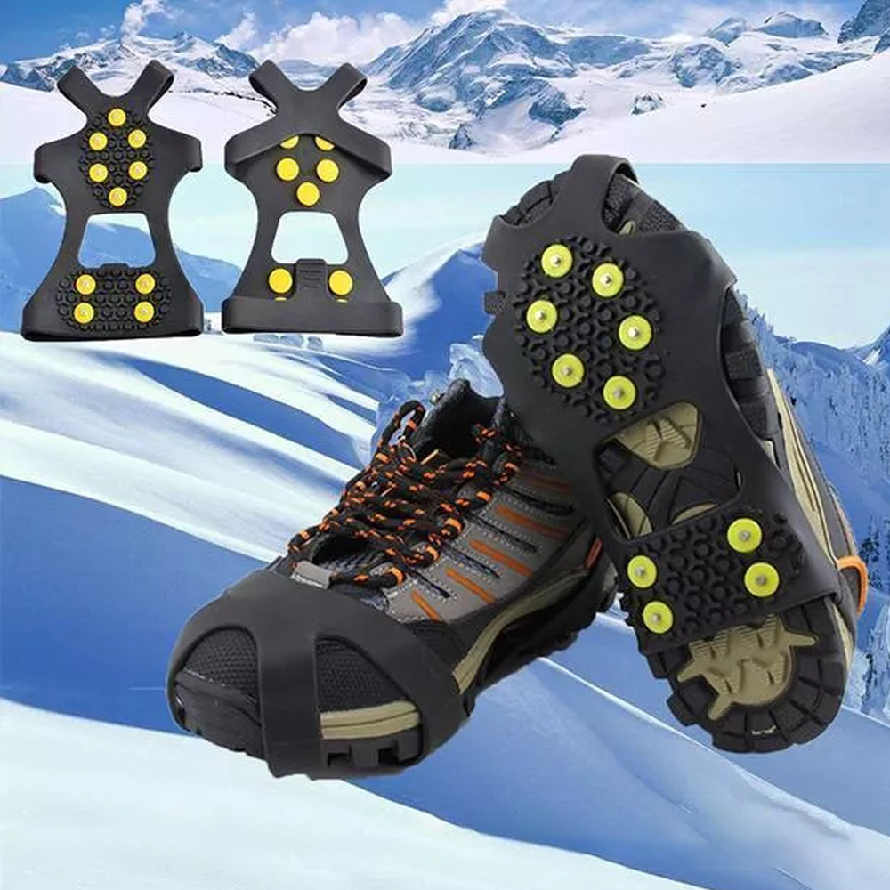 Steigeisen, Schuhe Spike und Silikon Band Anti Rutsch auf Eis und Schnee