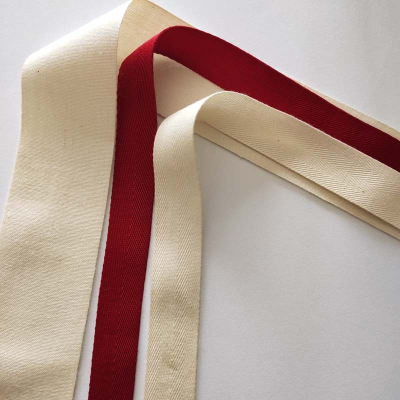 Good quality washable woven cotton ribbon