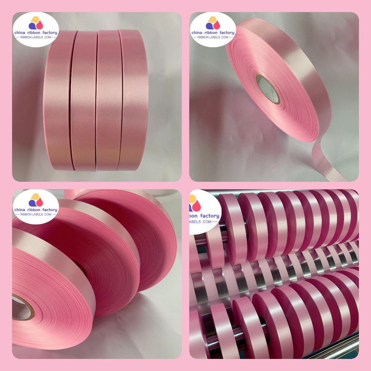 deep pink/colorful 100% polyester satin ribbon