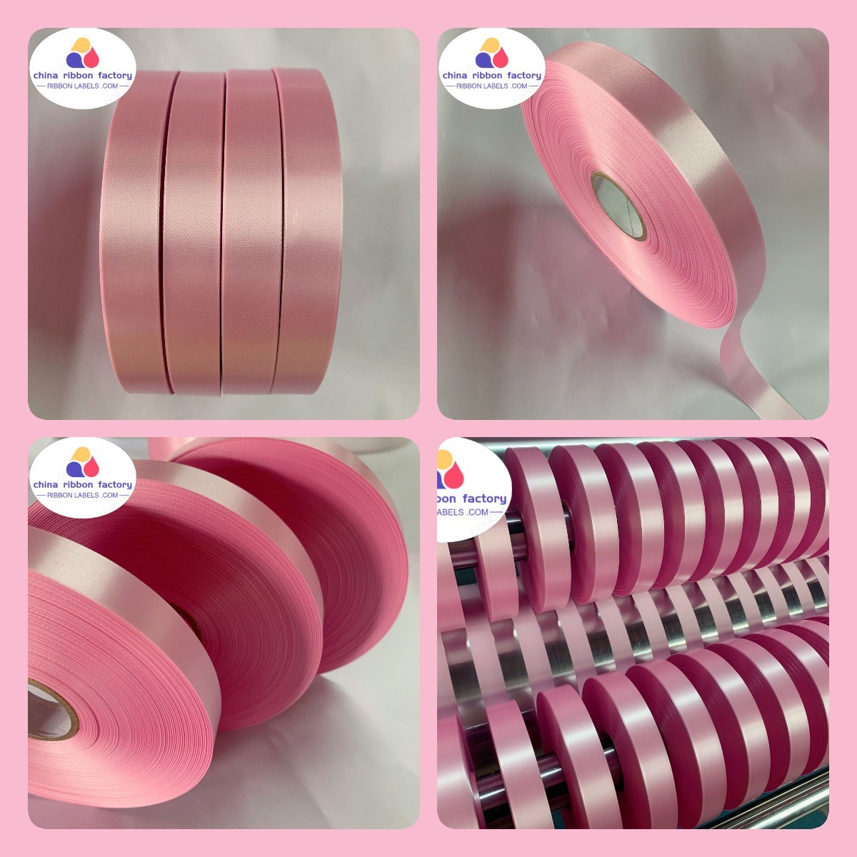 deep pink/colorful 100% polyester satin ribbon
