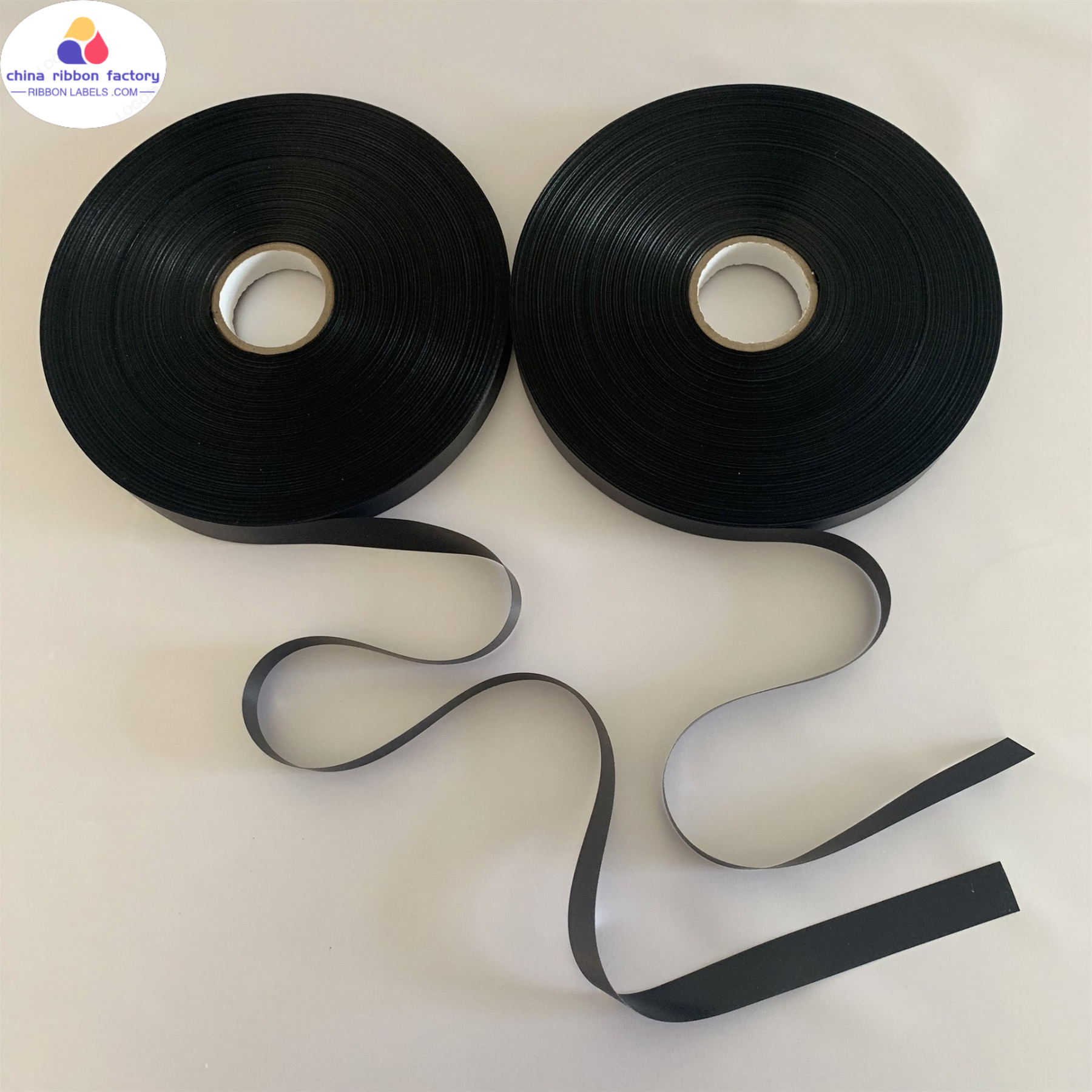 Black High Density Double Sided Polyester Satin Ribbon