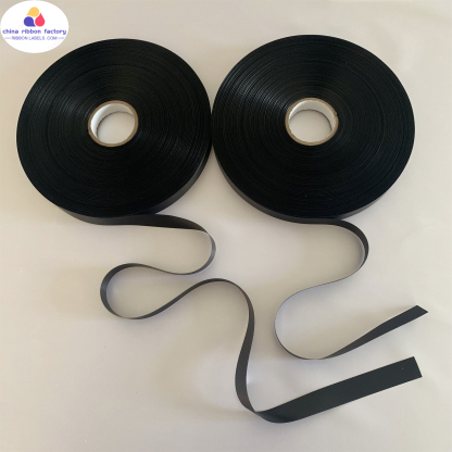 Black High Density Double Sided Polyester Satin Ribbon
