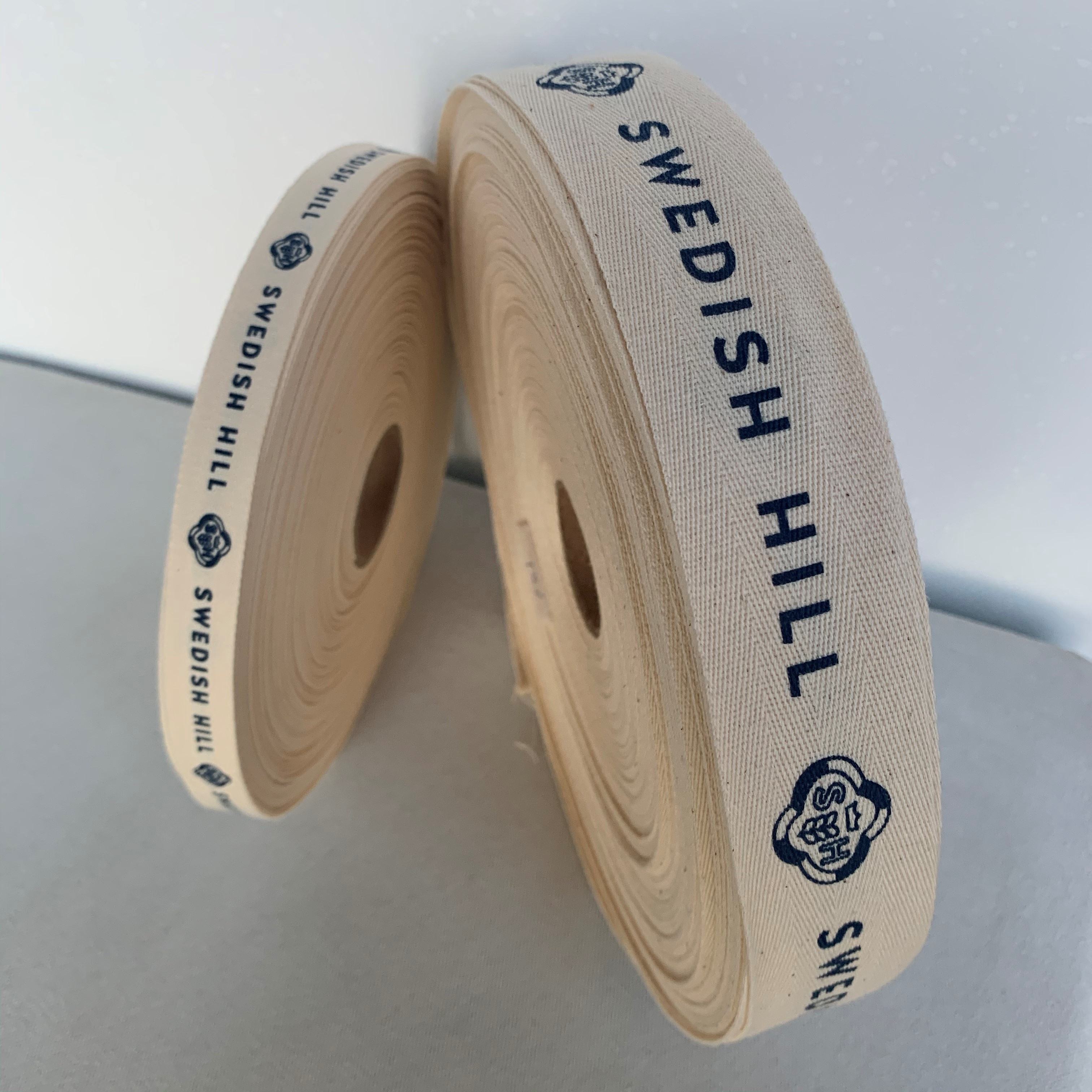 100% Natural Eco-Friendly Custom personalized printed cotton twill ribbon with  logo