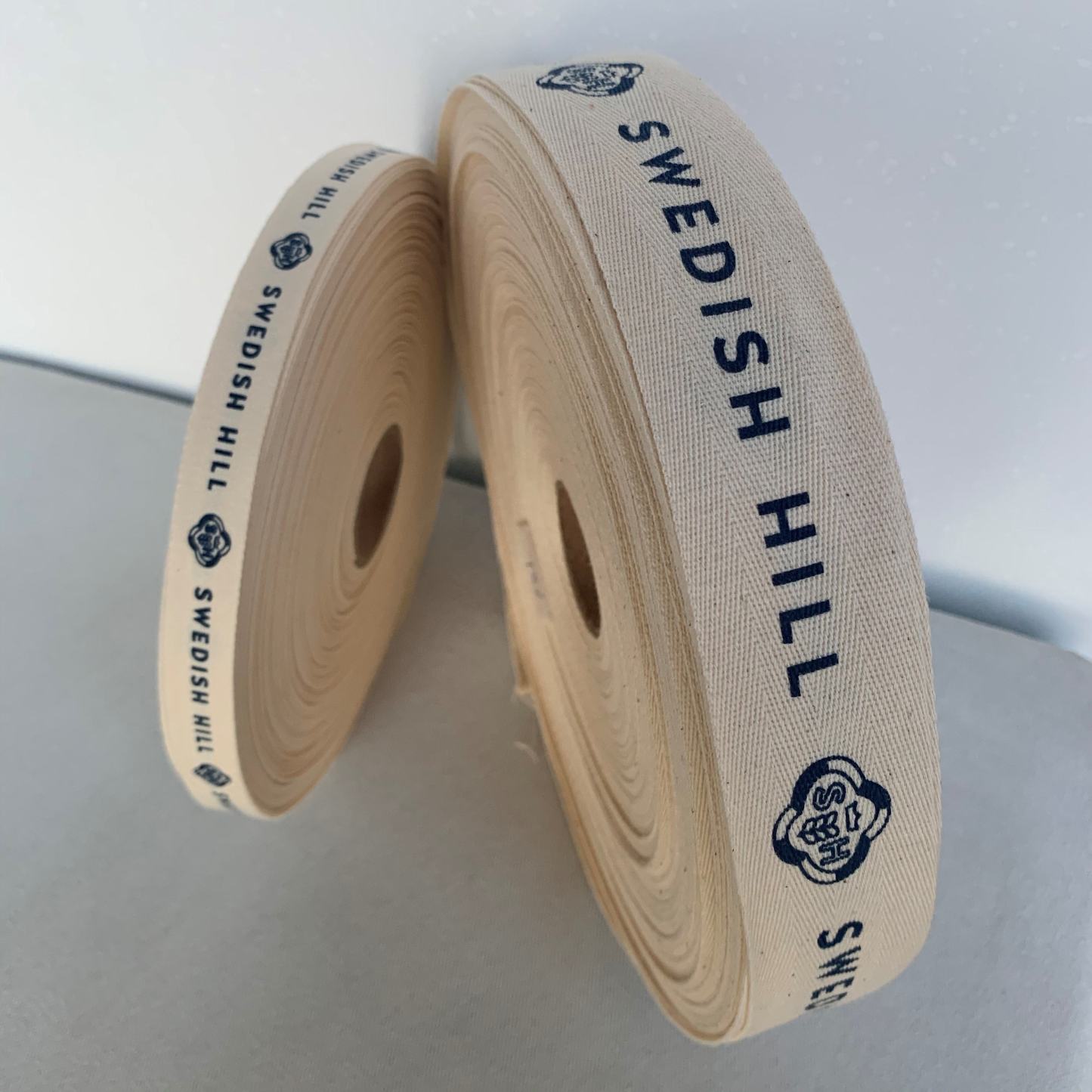 100% Natural Eco-Friendly Custom personalized printed cotton twill ribbon with  logo