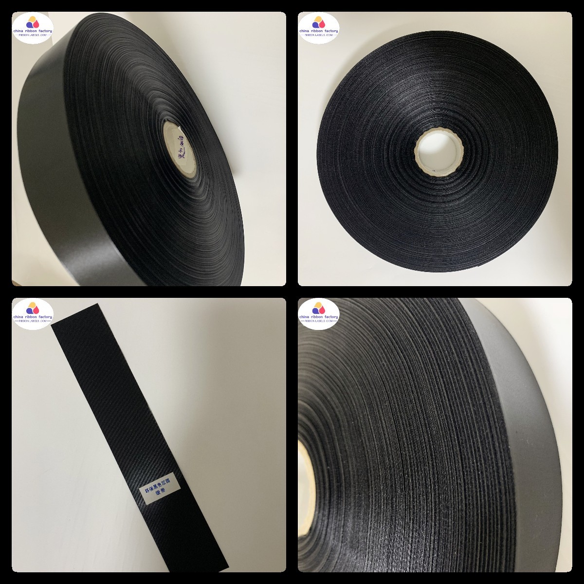 Black High Density Double Sided Polyester Satin Ribbon