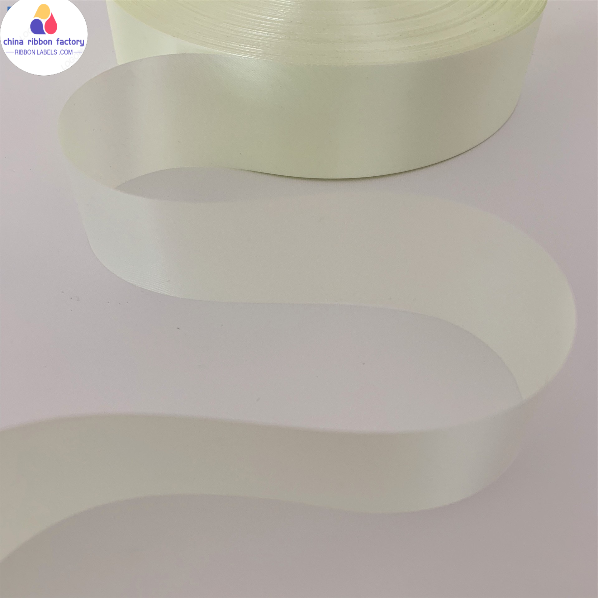 Factory supplier hot sales pale yellow/beige/cream-colored/light yellow polyester satin ribon