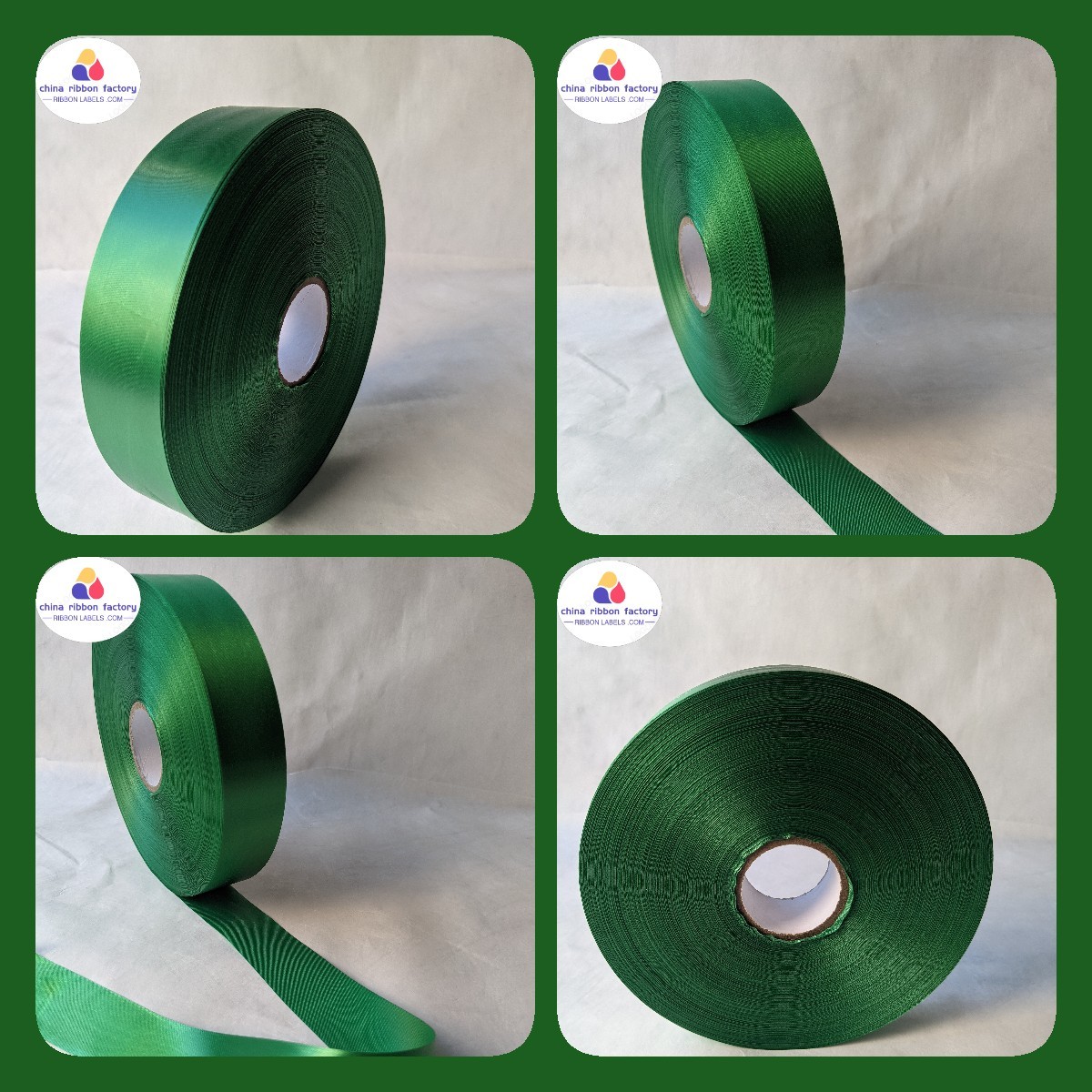 Green Single /double Sided Satin Ribbon for Christmas, Gift Warp, Flower Craft, Printing etc