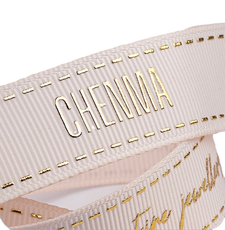 Factory OEM wholesale custom brand name printed polyester grosgrain ribbon with personalized logo