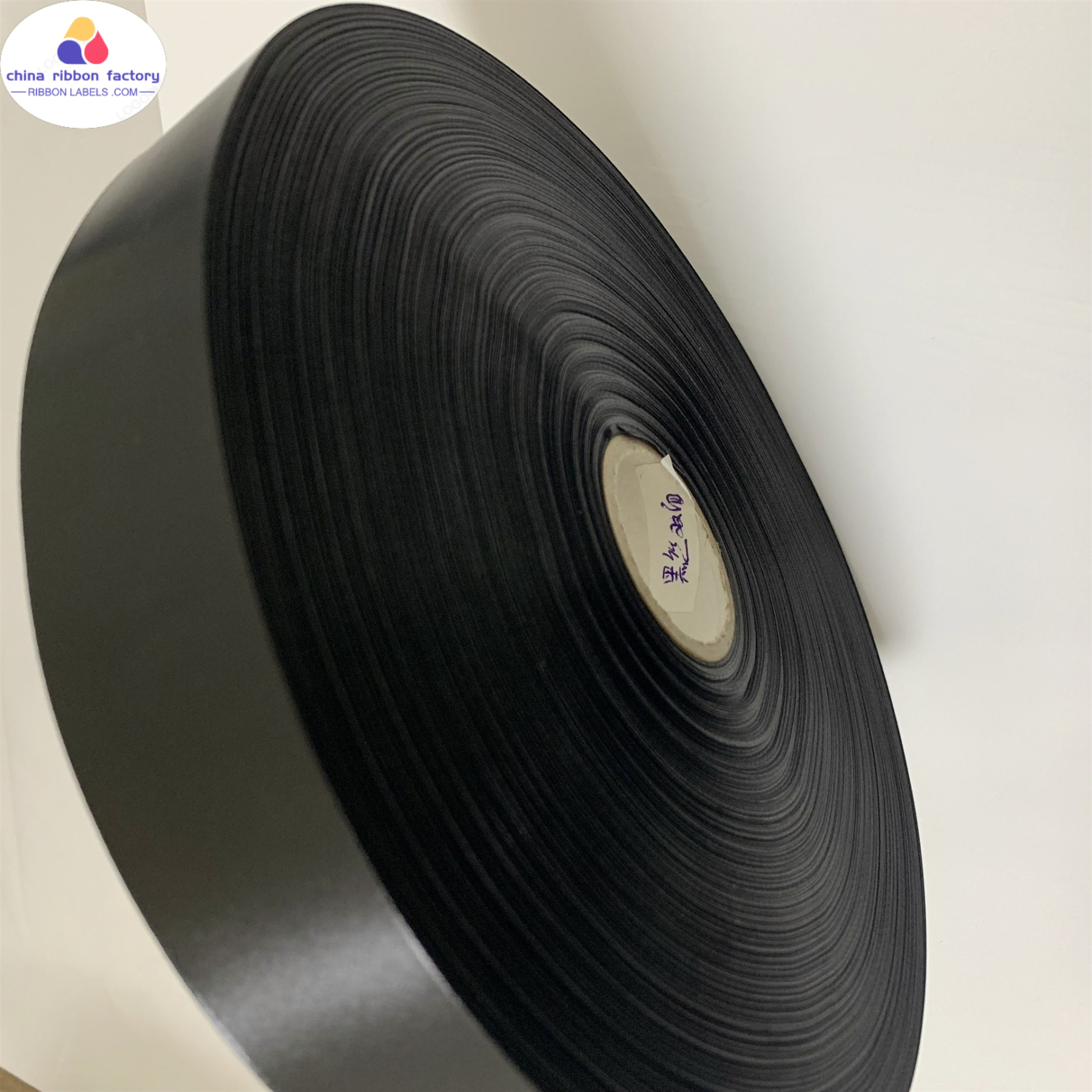 Black High Density Double Sided Polyester Satin Ribbon