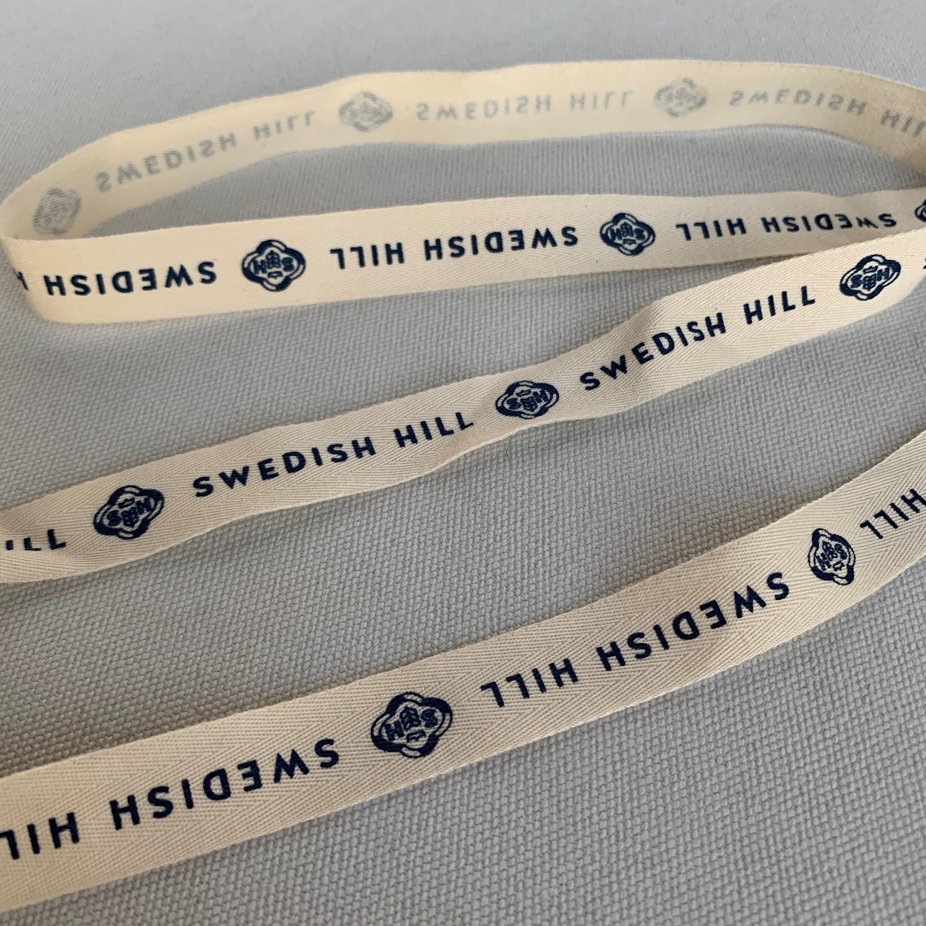 100% Natural Eco-Friendly Custom personalized printed cotton twill ribbon with  logo