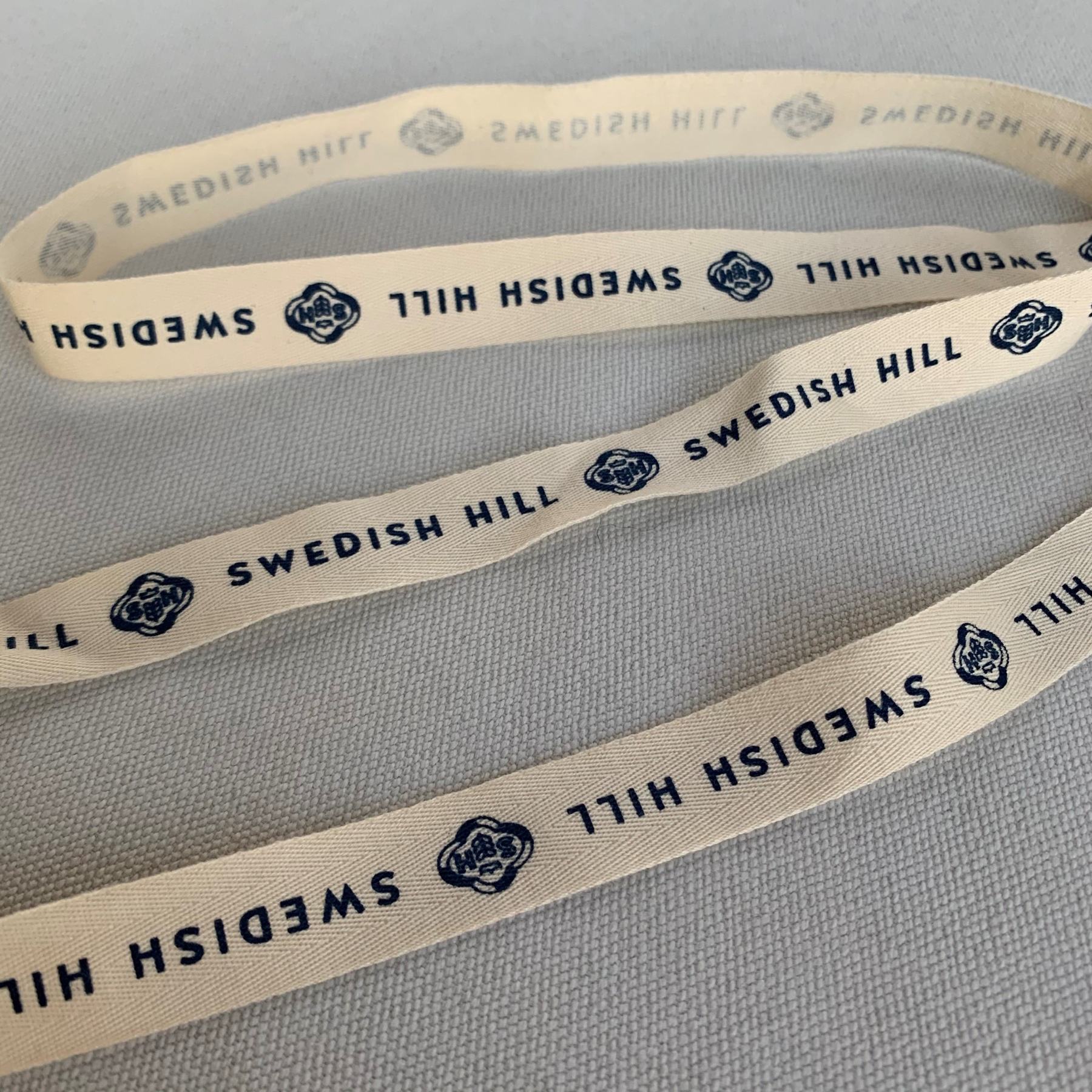 100% Natural Eco-Friendly Custom personalized printed cotton twill ribbon with  logo