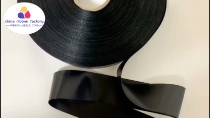 Black High Density Single Sided Polyester Satin Ribbon