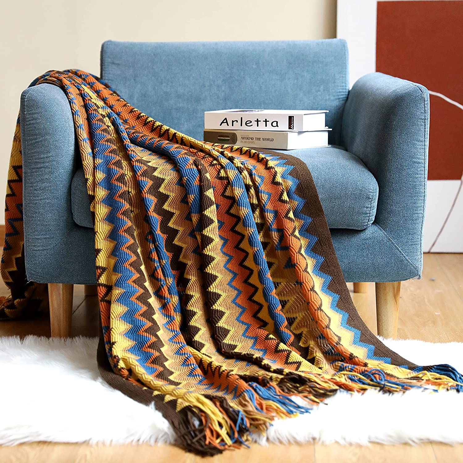 Boho Cable Knitted Blankets