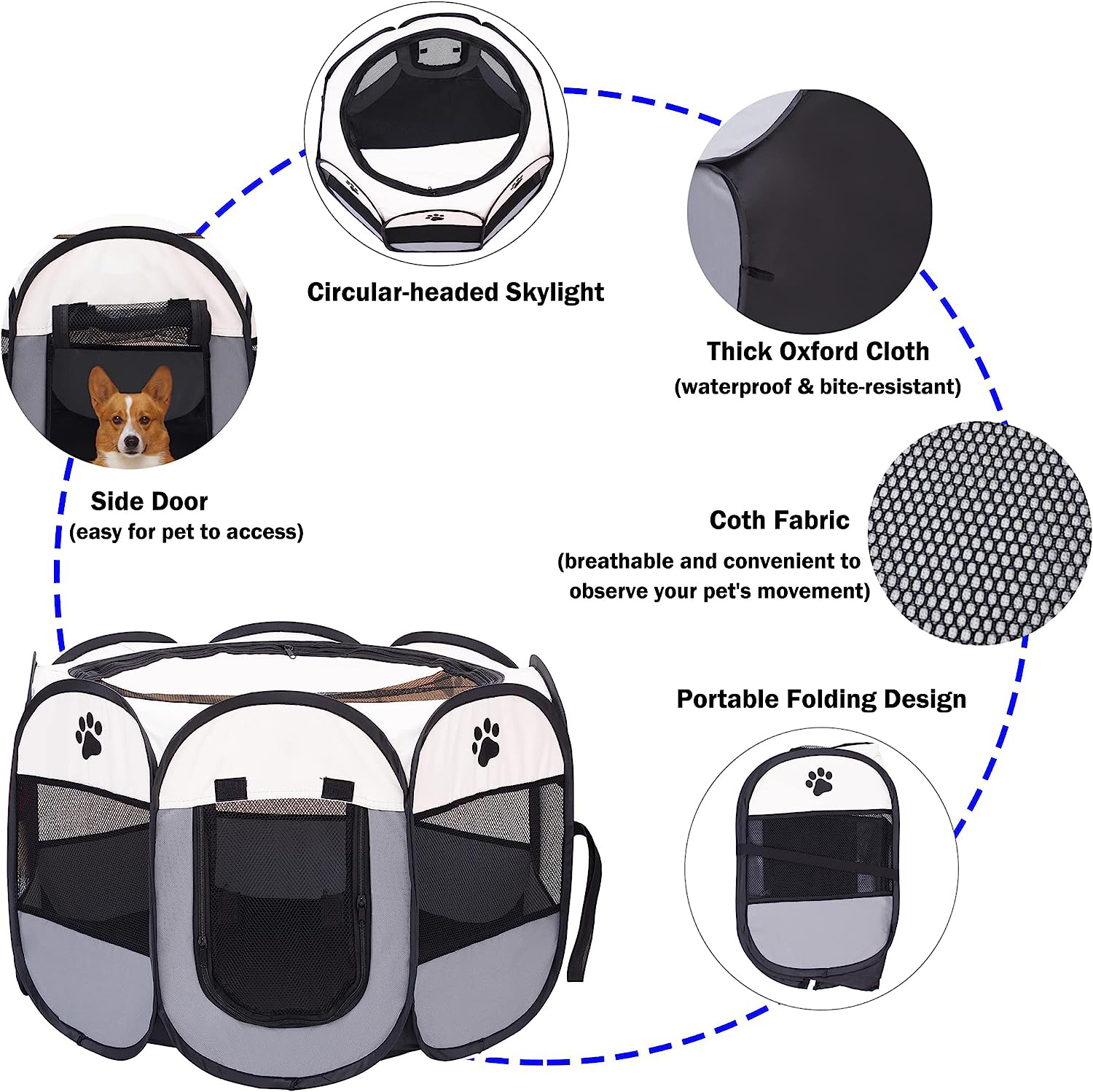 Portable Cat Dog Crate